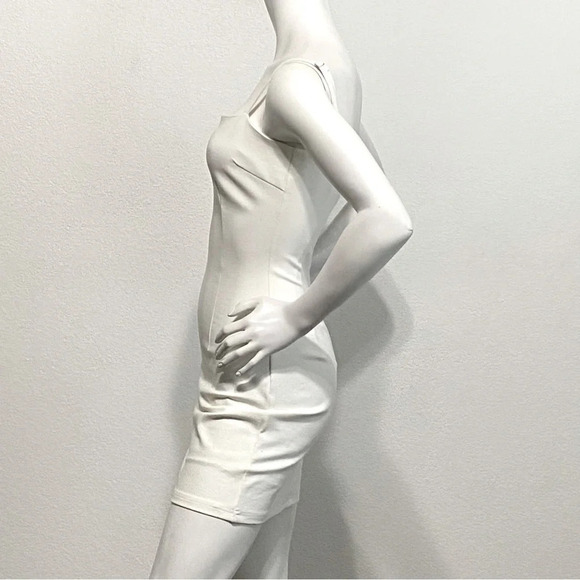 Tiger Mist "NEW" White Take On Straight Neck Adjustable Straps Mini Dress Size M - Picture 5 of 8